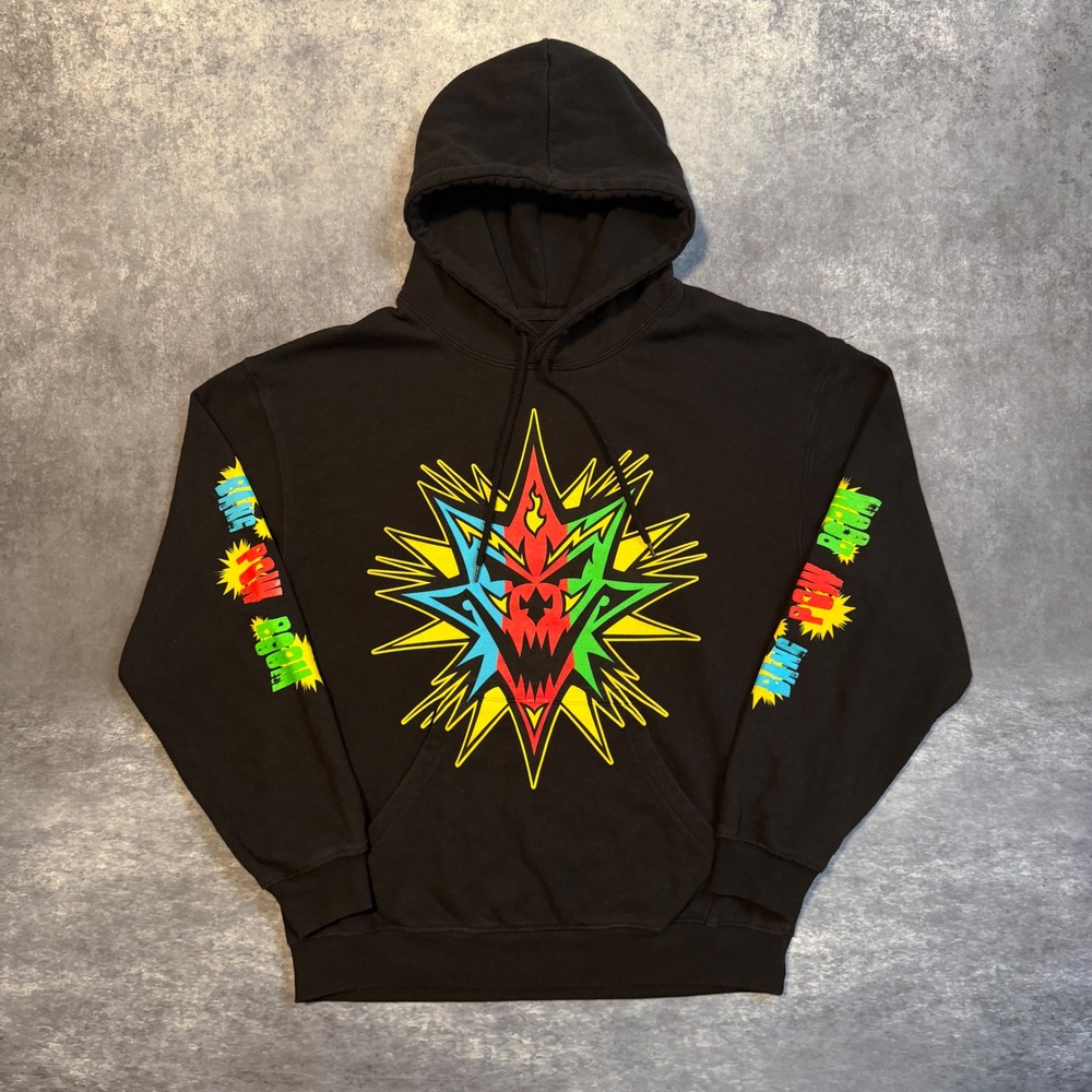 ICP Insane Clown Posse Bang Pow Boom Hoodie Mens M Black Graphic Sleeve Print
